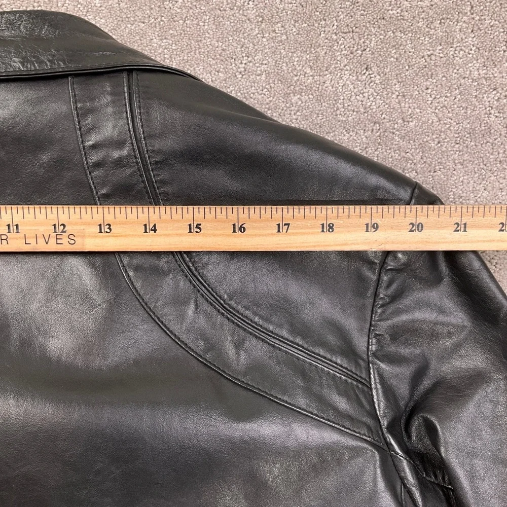 Bermans‎ Leather Jacket Mens 46 Black Lined Faux Fur Retro Car Coat Jacket